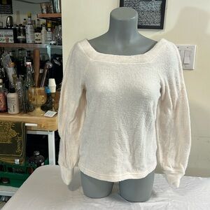 C&C California White Boatneck Sweater in Size Small